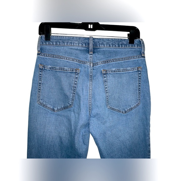 J.Crew Factory Blue Mid Rise‎ Flare Cropped Ripped Jean Size 27 - Picture 6 of 6